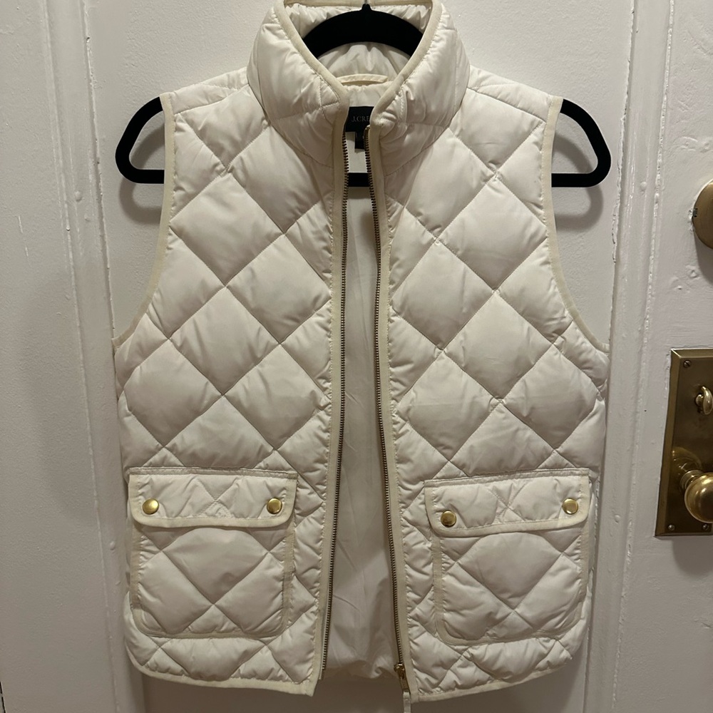 J. Crew Cream Quilted Vest
